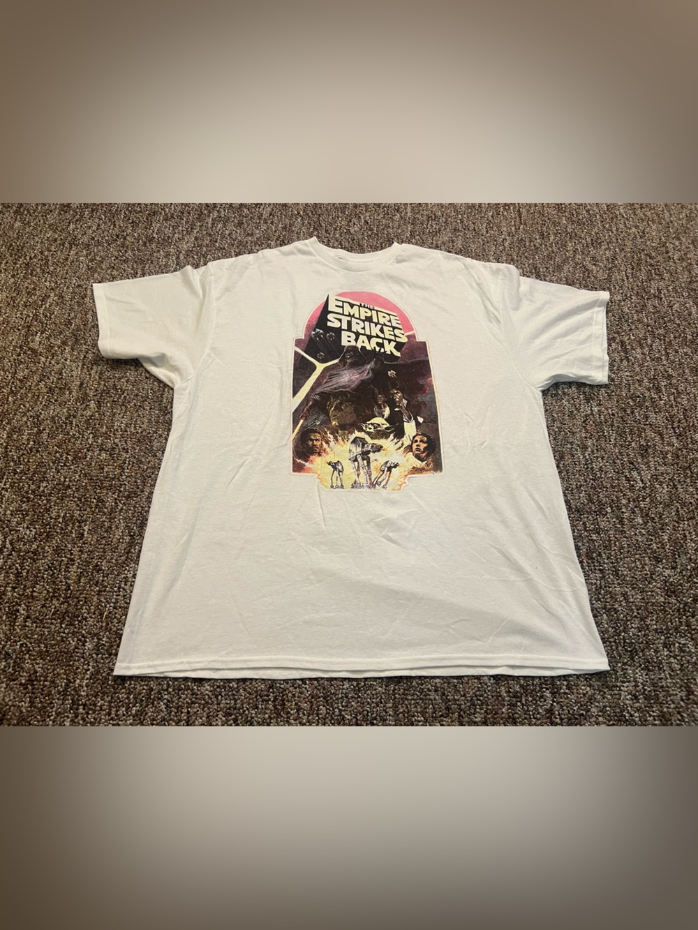 Star Wars Men’s White Empire Strikes Back Short Sleeve Cotton Shirt Size 2XL